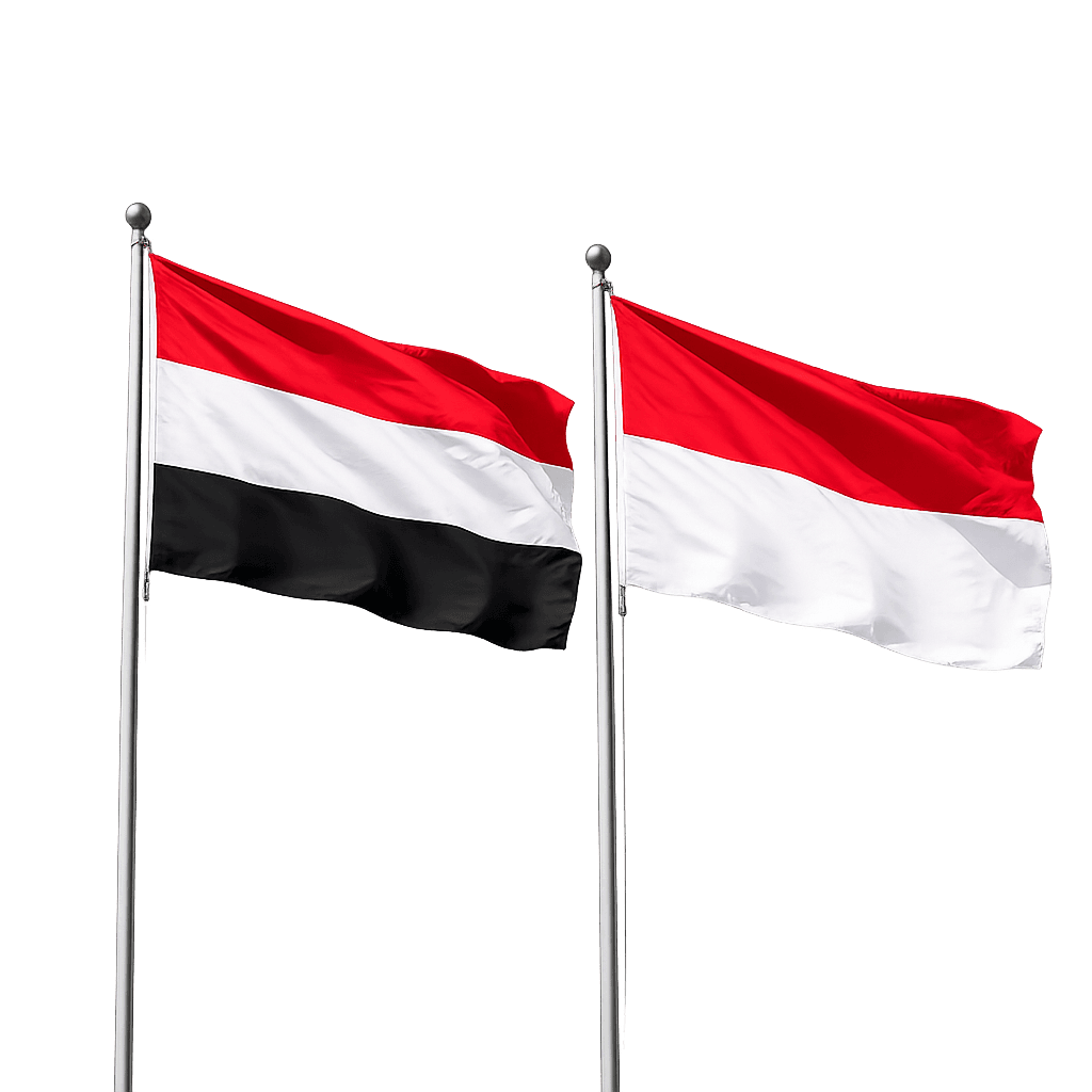 Yemen and Indonesia Flags